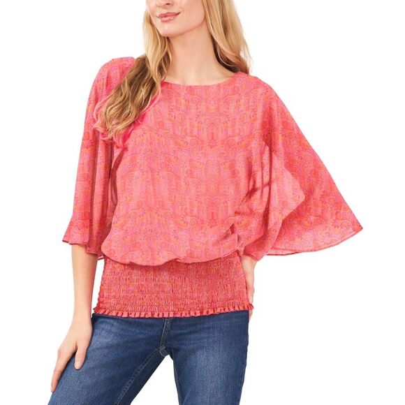 Sam & Jess Women's Top Sz L Smocked-Waist - Picture 1 of 3